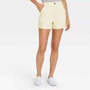 Universal Thread Shorts Lime Yellow High Rise Carpenter Denim Womens